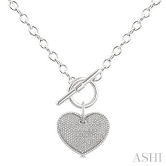1/10 Ctw Heart Toggle Single Cut Diamond Fashion Necklace in Sterling Silver 1/10 Ctw Heart Toggle Single Cut Diamond Fashion Necklace in Sterling Silver