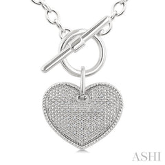 1/10 Ctw Heart Toggle Single Cut Diamond Fashion Necklace in Sterling Silver 1/10 Ctw Heart Toggle Single Cut Diamond Fashion Necklace in Sterling Silver
