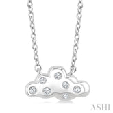 1/20 Ctw Cloud Single Cut Diamond Petite Fashion Pendant With Chain in 10K White Gold