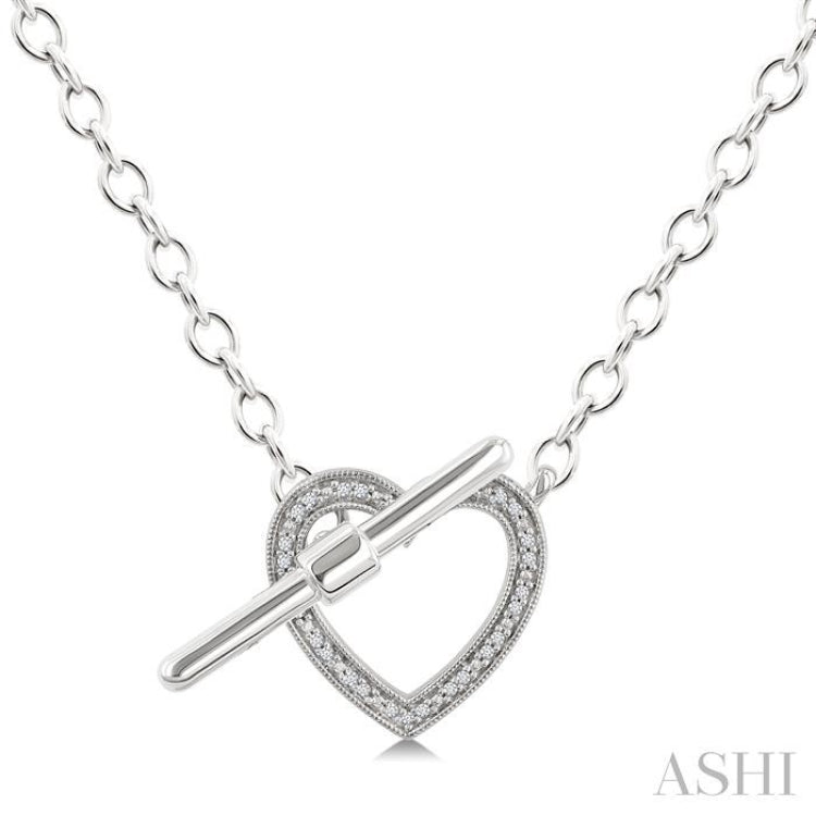 1/10 Ctw Heart Toggle Single Cut Diamond Fashion Necklace in Sterling Silver 1/10 Ctw Heart Toggle Single Cut Diamond Fashion Necklace in Sterling Silver