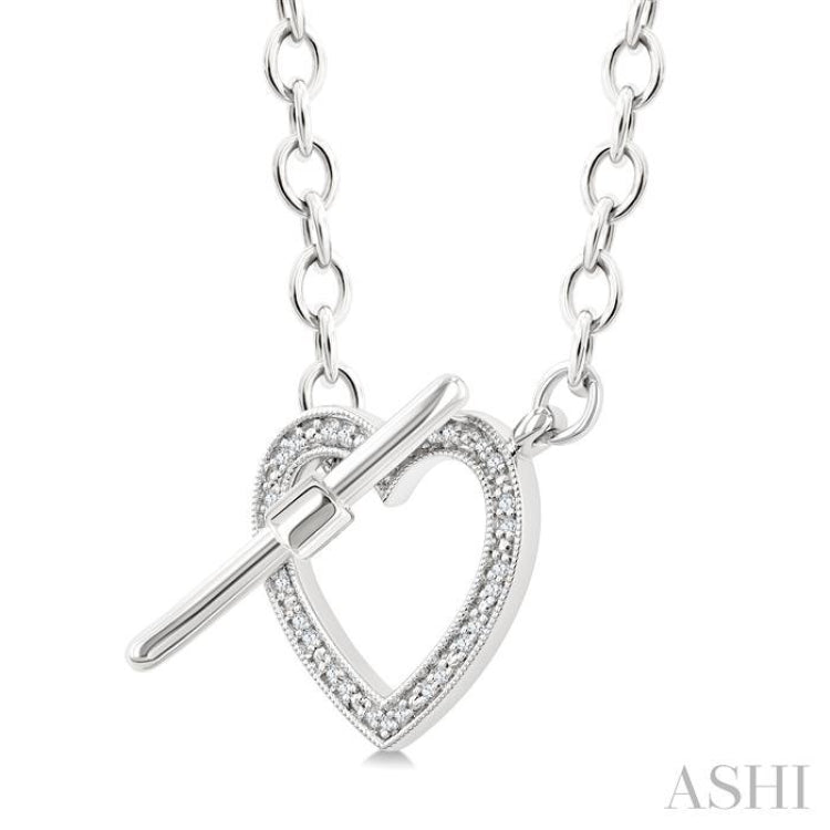 1/10 Ctw Heart Toggle Single Cut Diamond Fashion Necklace in Sterling Silver 1/10 Ctw Heart Toggle Single Cut Diamond Fashion Necklace in Sterling Silver