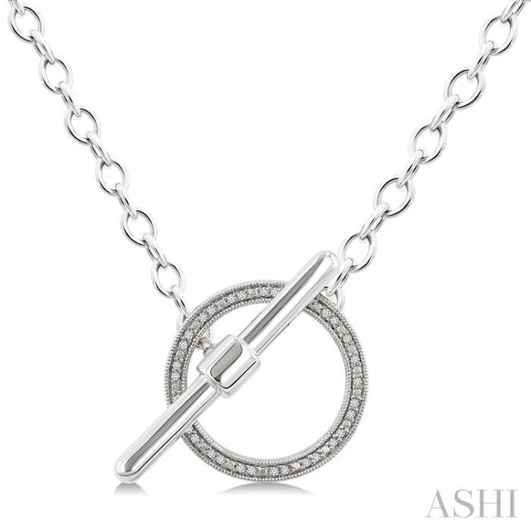1/10 Ctw Circle Toggle Single Cut Diamond Fashion Necklace in Sterling Silver 1/10 Ctw Circle Toggle Single Cut Diamond Fashion Necklace in Sterling Silver