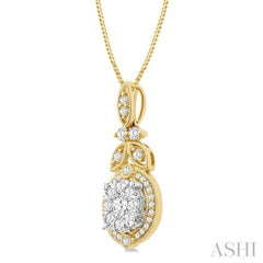 1/2 Ctw Lovebright Circular Shape Round Cut Diamond Pendant With Chain in 14K Yellow and White Gold 1/2 Ctw Lovebright Circular Shape Round Cut Diamond Pendant With Chain in 14K Yellow and White Gold