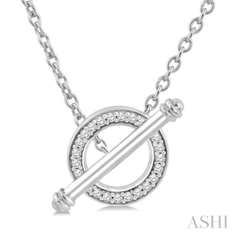 1/8 Ctw Circle Toggle Single Cut Diamond Fashion Necklace in 10K White Gold 1/8 Ctw Circle Toggle Single Cut Diamond Fashion Necklace in 10K White Gold