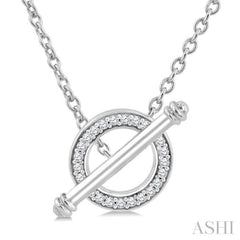 1/8 Ctw Circle Toggle Single Cut Diamond Fashion Necklace in 10K White Gold 1/8 Ctw Circle Toggle Single Cut Diamond Fashion Necklace in 10K White Gold