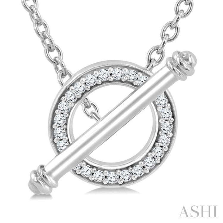 1/8 Ctw Circle Toggle Single Cut Diamond Fashion Necklace in 10K White Gold 1/8 Ctw Circle Toggle Single Cut Diamond Fashion Necklace in 10K White Gold