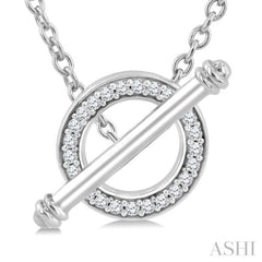 1/8 Ctw Circle Toggle Single Cut Diamond Fashion Necklace in 10K White Gold 1/8 Ctw Circle Toggle Single Cut Diamond Fashion Necklace in 10K White Gold