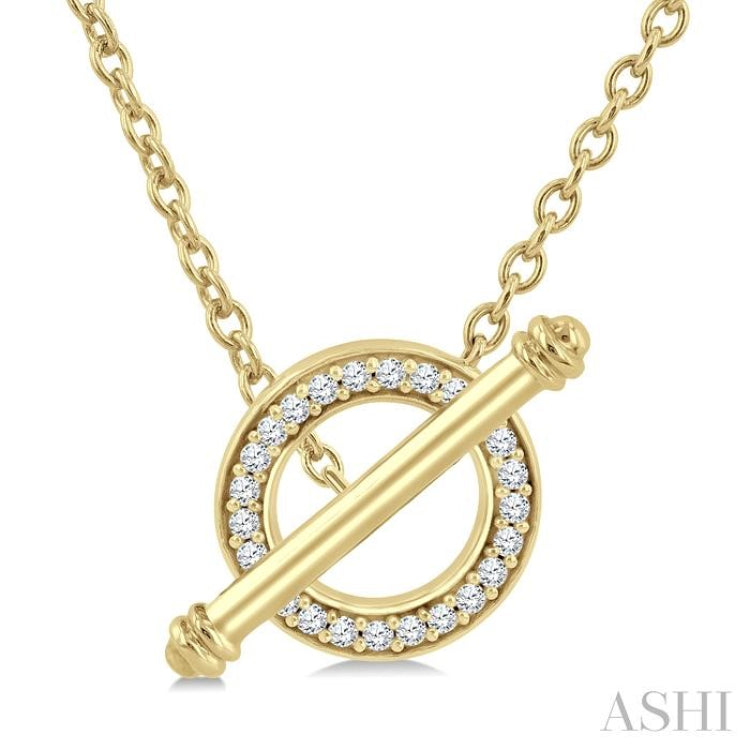 1/8 Ctw Circle Toggle Single Cut Diamond Fashion Necklace in 10K Yellow Gold 1/8 Ctw Circle Toggle Single Cut Diamond Fashion Necklace in 10K Yellow Gold