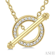 1/8 Ctw Circle Toggle Single Cut Diamond Fashion Necklace in 10K Yellow Gold 1/8 Ctw Circle Toggle Single Cut Diamond Fashion Necklace in 10K Yellow Gold