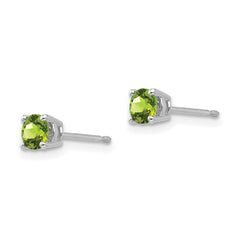 14k White Gold 4mm Round Peridot Post Earrings 14k White Gold 4mm Round Peridot Post Earrings