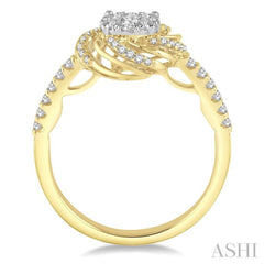 1/2 ctw Round Cut Diamond Lovebright Engagement Ring in 14K Yellow and White Gold 1/2 ctw Round Cut Diamond Lovebright Engagement Ring in 14K Yellow and White Gold