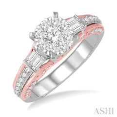 1 ctw Diamond Lovebright Engagement Ring in 14K White and Rose Gold 1 ctw Diamond Lovebright Engagement Ring in 14K White and Rose Gold