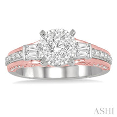 1 ctw Diamond Lovebright Engagement Ring in 14K White and Rose Gold 1 ctw Diamond Lovebright Engagement Ring in 14K White and Rose Gold