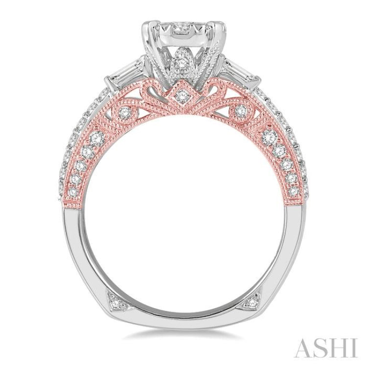 1 ctw Diamond Lovebright Engagement Ring in 14K White and Rose Gold 1 ctw Diamond Lovebright Engagement Ring in 14K White and Rose Gold