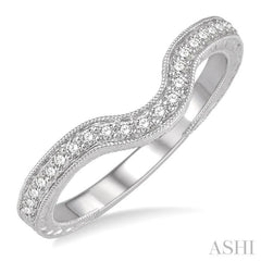 1/6 ctw U-Shape Round Cut Diamond Wedding Band in 14K White Gold 1/6 ctw U-Shape Round Cut Diamond Wedding Band in 14K White Gold