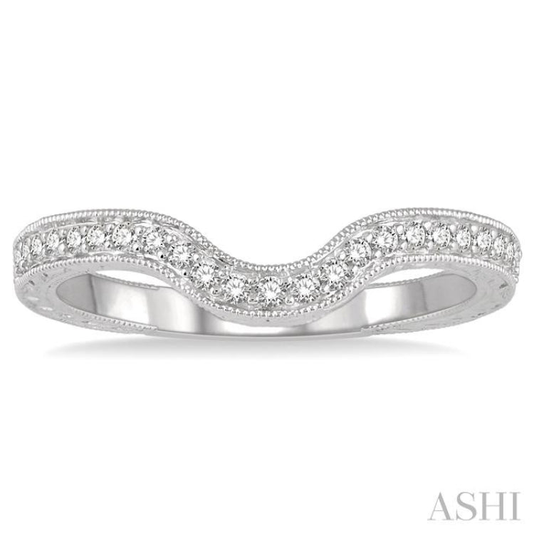 1/6 ctw U-Shape Round Cut Diamond Wedding Band in 14K White Gold 1/6 ctw U-Shape Round Cut Diamond Wedding Band in 14K White Gold