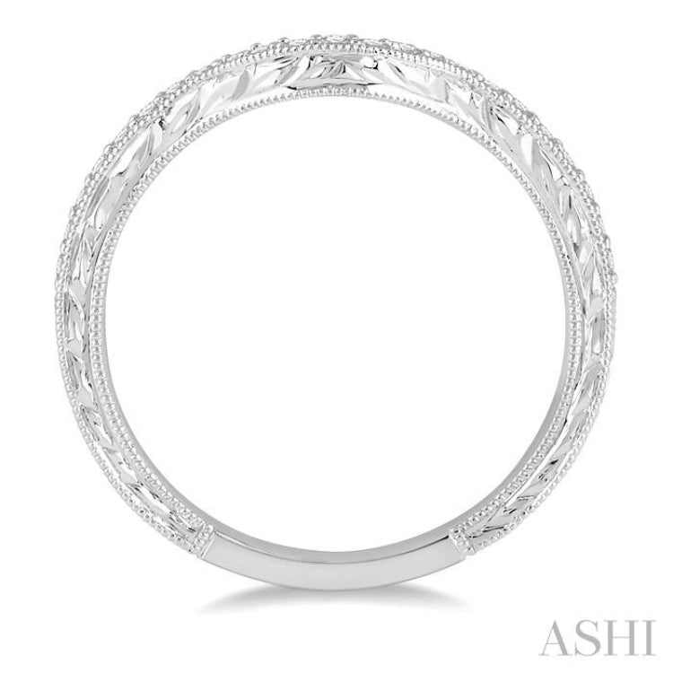 1/6 ctw U-Shape Round Cut Diamond Wedding Band in 14K White Gold 1/6 ctw U-Shape Round Cut Diamond Wedding Band in 14K White Gold