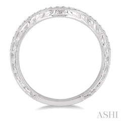 1/6 ctw U-Shape Round Cut Diamond Wedding Band in 14K White Gold 1/6 ctw U-Shape Round Cut Diamond Wedding Band in 14K White Gold