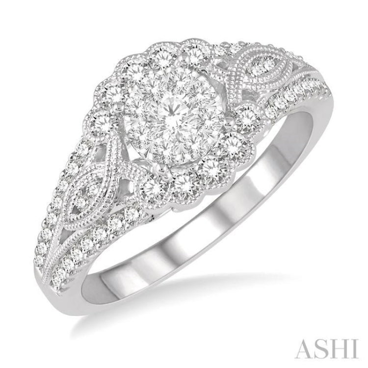 3/4 ctw Diamond Lovebright Engagement Ring in 14K White Gold 3/4 ctw Diamond Lovebright Engagement Ring in 14K White Gold