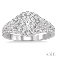 3/4 ctw Diamond Lovebright Engagement Ring in 14K White Gold 3/4 ctw Diamond Lovebright Engagement Ring in 14K White Gold