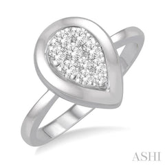 1/3 Ctw Pear Shape Diamond Lovebright Ring in 14K White Gold 1/3 Ctw Pear Shape Diamond Lovebright Ring in 14K White Gold