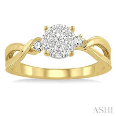 1/3 ctw Round Cut Diamond Lovebright Engagement Ring in 14K Yellow and White Gold 1/3 ctw Round Cut Diamond Lovebright Engagement Ring in 14K Yellow and White Gold