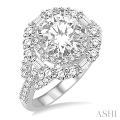 1 1/4 ctw Diamond Semi-mount Engagement Ring in 14K White Gold 1 1/4 ctw Diamond Semi-mount Engagement Ring in 14K White Gold