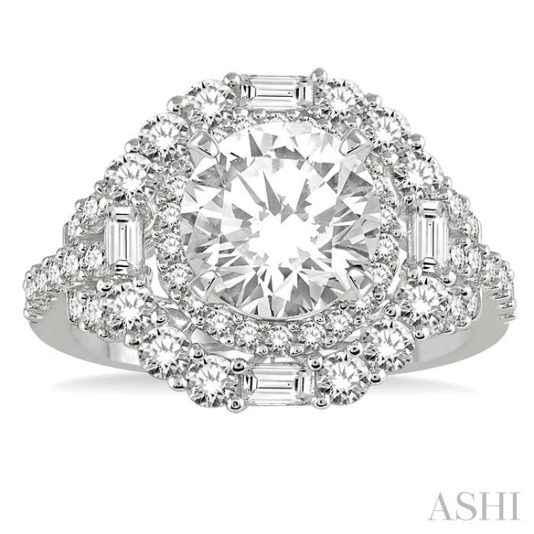 1 1/4 ctw Diamond Semi-mount Engagement Ring in 14K White Gold 1 1/4 ctw Diamond Semi-mount Engagement Ring in 14K White Gold