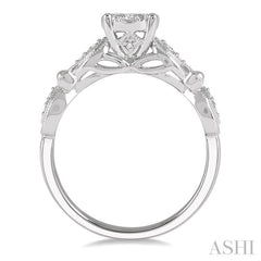 3/8 Ctw Circular Mount Lattice Lovebright Round Cut Diamond Ring in 14K White Gold 3/8 Ctw Circular Mount Lattice Lovebright Round Cut Diamond Ring in 14K White Gold