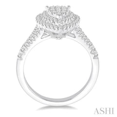 3/4 Ctw Pear shape Diamond Lovebright Diamond Ring in 14K White Gold 3/4 Ctw Pear shape Diamond Lovebright Diamond Ring in 14K White Gold