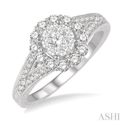 5/8 Ctw Diamond Lovebright Engagement Ring in 14K White Gold 5/8 Ctw Diamond Lovebright Engagement Ring in 14K White Gold