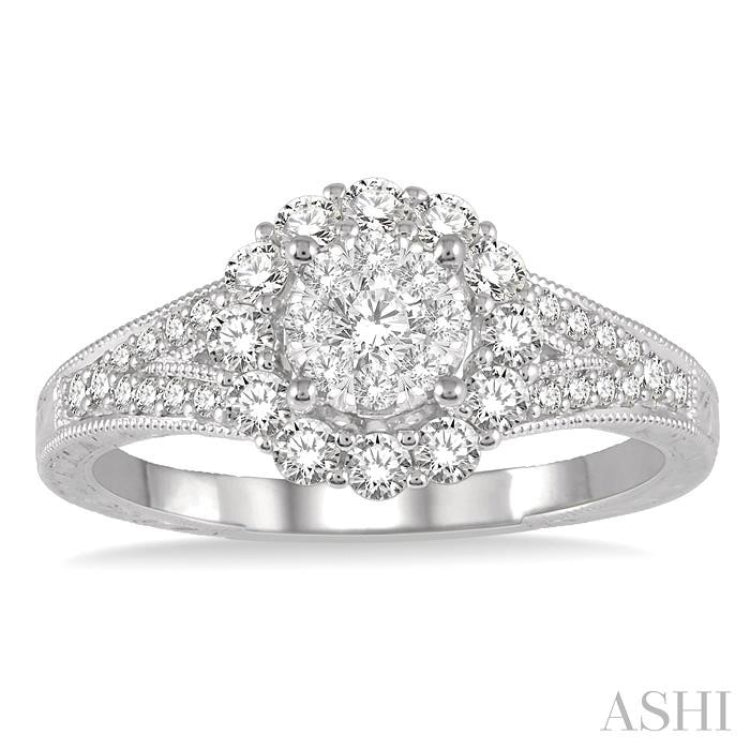 5/8 Ctw Diamond Lovebright Engagement Ring in 14K White Gold 5/8 Ctw Diamond Lovebright Engagement Ring in 14K White Gold