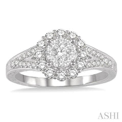 5/8 Ctw Diamond Lovebright Engagement Ring in 14K White Gold 5/8 Ctw Diamond Lovebright Engagement Ring in 14K White Gold