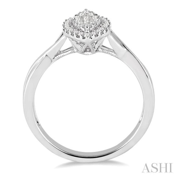1/3 ctw Marquise Shape Round Cut Diamond Lovebright Ring in 14K White Gold 1/3 ctw Marquise Shape Round Cut Diamond Lovebright Ring in 14K White Gold