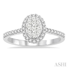 1/2 ctw Oval Shape Diamond Lovebright Ring in 14K White Gold 1/2 ctw Oval Shape Diamond Lovebright Ring in 14K White Gold
