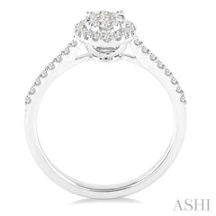1/2 ctw Oval Shape Diamond Lovebright Ring in 14K White Gold 1/2 ctw Oval Shape Diamond Lovebright Ring in 14K White Gold