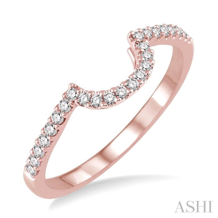 1/5 ctw Round Cut Diamond Wedding Band in 14K Rose Gold 1/5 ctw Round Cut Diamond Wedding Band in 14K Rose Gold
