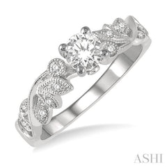 1/10 Ctw Diamond Semi-Mount Engagement Ring in 14K White Gold 1/10 Ctw Diamond Semi-Mount Engagement Ring in 14K White Gold