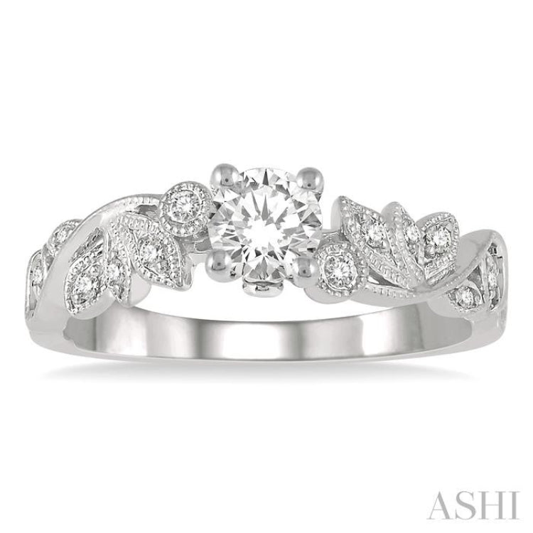 1/10 Ctw Diamond Semi-Mount Engagement Ring in 14K White Gold 1/10 Ctw Diamond Semi-Mount Engagement Ring in 14K White Gold