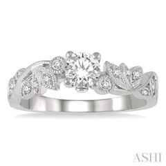 1/10 Ctw Diamond Semi-Mount Engagement Ring in 14K White Gold 1/10 Ctw Diamond Semi-Mount Engagement Ring in 14K White Gold