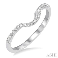 1/6 ctw Deep Curve Center Round Cut Diamond Wedding Band in 14K White Gold 1/6 ctw Deep Curve Center Round Cut Diamond Wedding Band in 14K White Gold