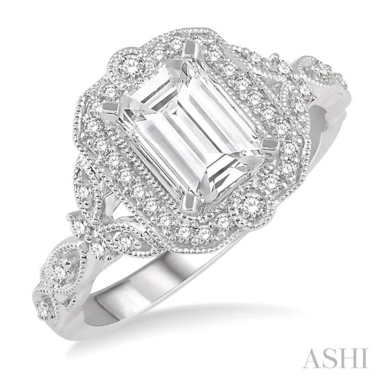 1/4 Ctw Lattice Semi-Mount Round Cut Diamond Engagement Ring in 14K White Gold 1/4 Ctw Lattice Semi-Mount Round Cut Diamond Engagement Ring in 14K White Gold