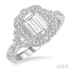 1/4 Ctw Lattice Semi-Mount Round Cut Diamond Engagement Ring in 14K White Gold 1/4 Ctw Lattice Semi-Mount Round Cut Diamond Engagement Ring in 14K White Gold
