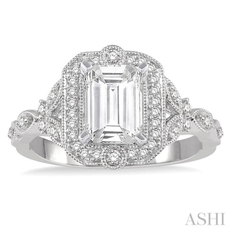 1/4 Ctw Lattice Semi-Mount Round Cut Diamond Engagement Ring in 14K White Gold 1/4 Ctw Lattice Semi-Mount Round Cut Diamond Engagement Ring in 14K White Gold