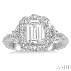 1/4 Ctw Lattice Semi-Mount Round Cut Diamond Engagement Ring in 14K White Gold 1/4 Ctw Lattice Semi-Mount Round Cut Diamond Engagement Ring in 14K White Gold