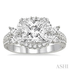 7/8 Ctw Diamond Semi-mount Engagement Ring in 14K White Gold 7/8 Ctw Diamond Semi-mount Engagement Ring in 14K White Gold