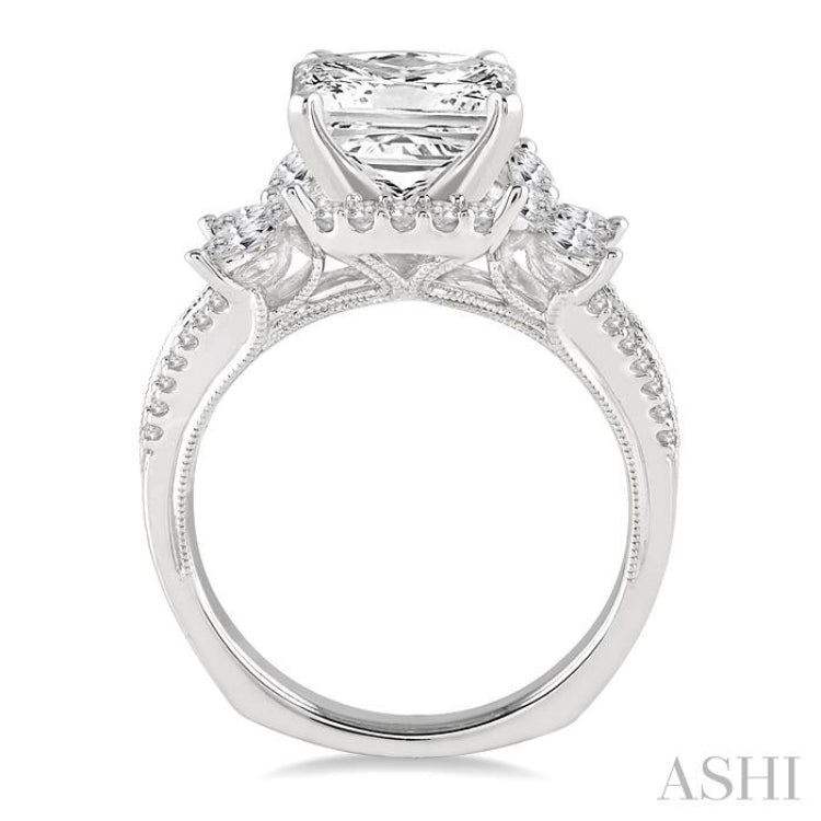 7/8 Ctw Diamond Semi-mount Engagement Ring in 14K White Gold 7/8 Ctw Diamond Semi-mount Engagement Ring in 14K White Gold
