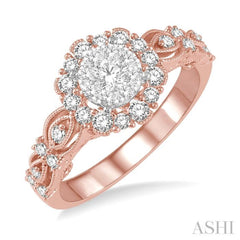 3/4 ctw Diamond Lovebright Ring in 14K Rose and White Gold 3/4 ctw Diamond Lovebright Ring in 14K Rose and White Gold