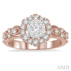 3/4 ctw Diamond Lovebright Ring in 14K Rose and White Gold 3/4 ctw Diamond Lovebright Ring in 14K Rose and White Gold