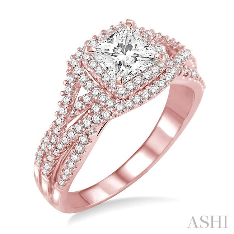 5/8 ctw Diamond Semi-mount Engagement Ring in 14K Rose Gold 5/8 ctw Diamond Semi-mount Engagement Ring in 14K Rose Gold
